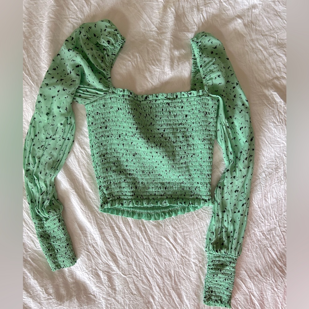 Green long sleeve blouse by Little Moon